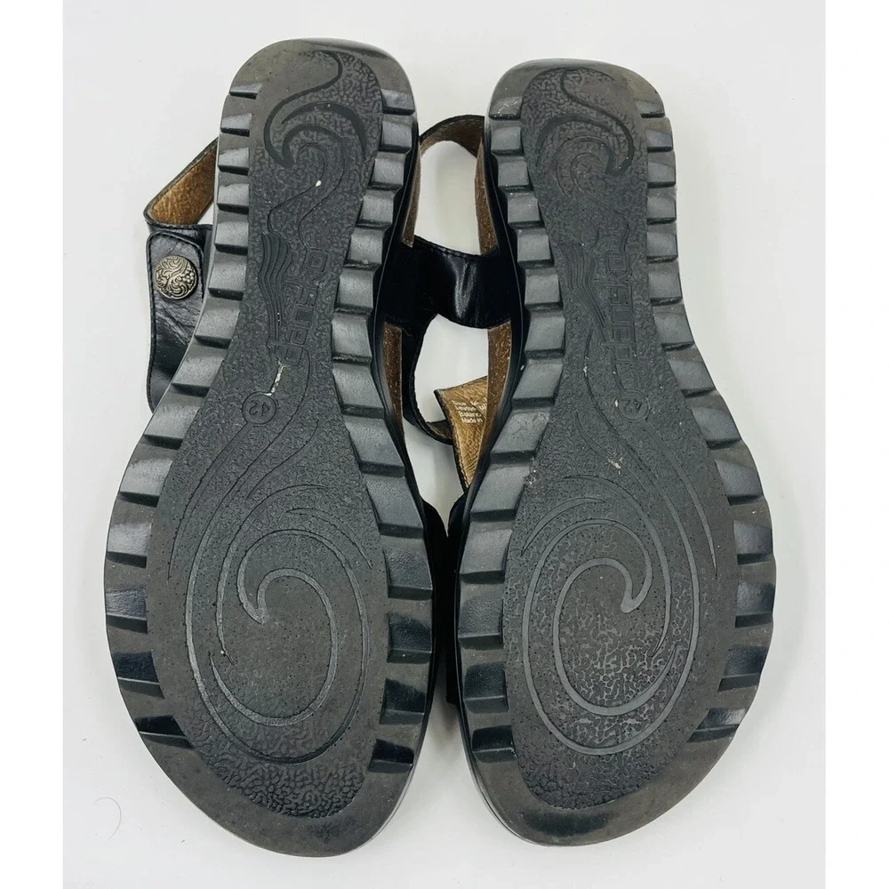 Dansko Pasha Black Tooled Leather Strappy Comfort Sandals Shoes EU 42 US 11